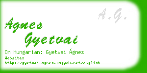 agnes gyetvai business card